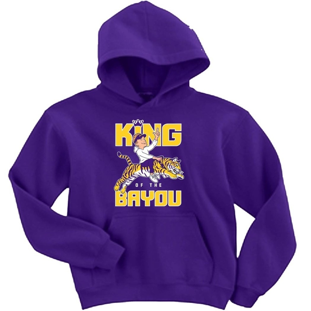 Lane Kiffin King Bayou LSU Hooded Sweatshirt Hoodie
